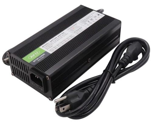 A black power supply with a cord attached.