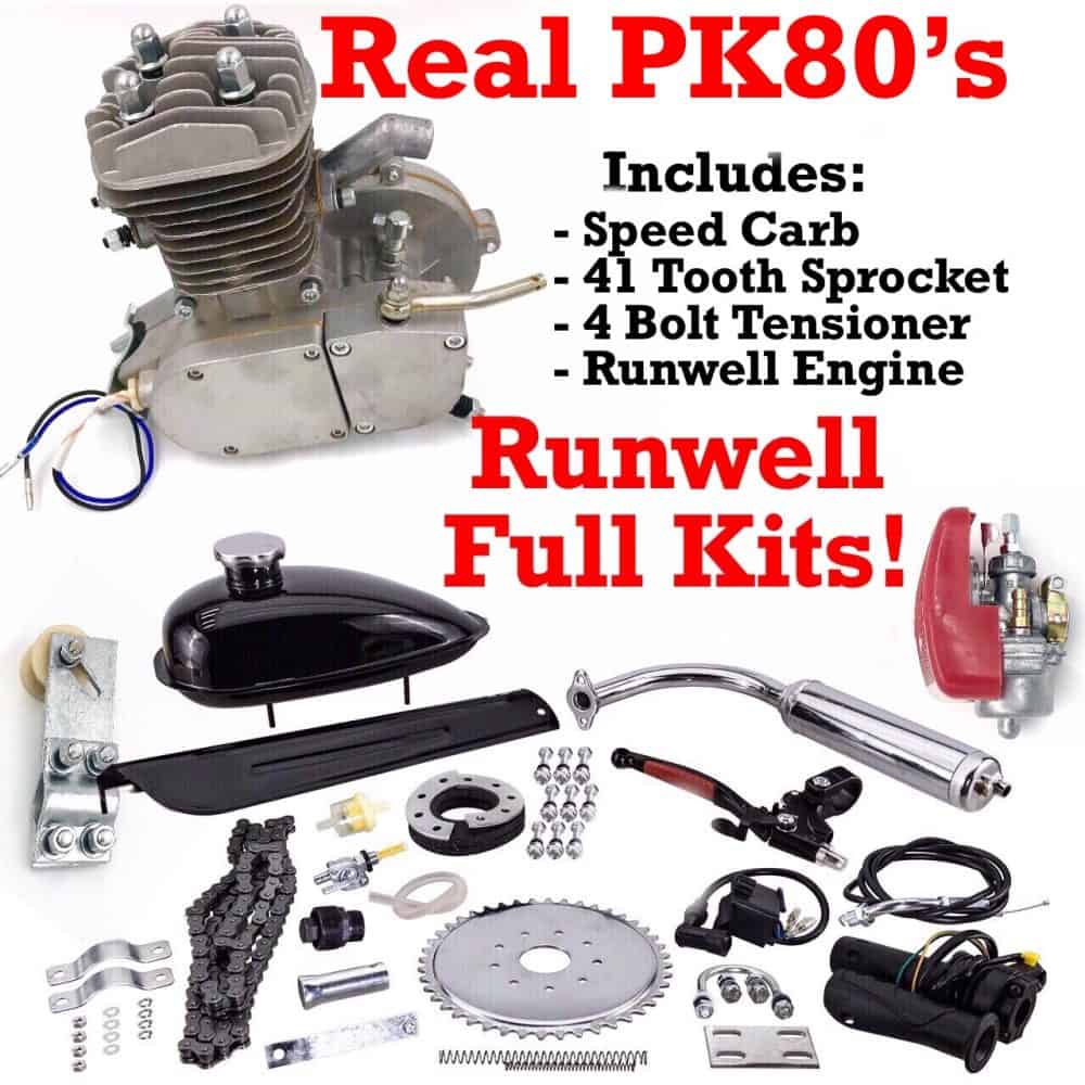 PK80 Runwell 80cc/66cc Motorized 2 Stroke Petrol Gas Bike Motor Engine Only AA 