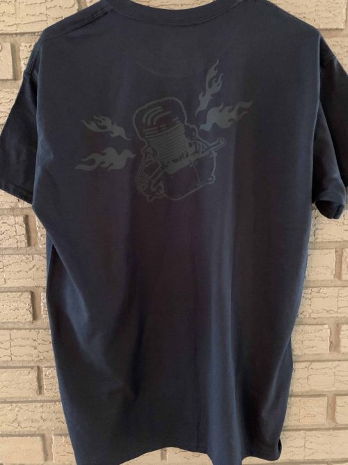 A black shirt with an eagle on it