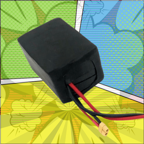 A black box with wires attached to it.