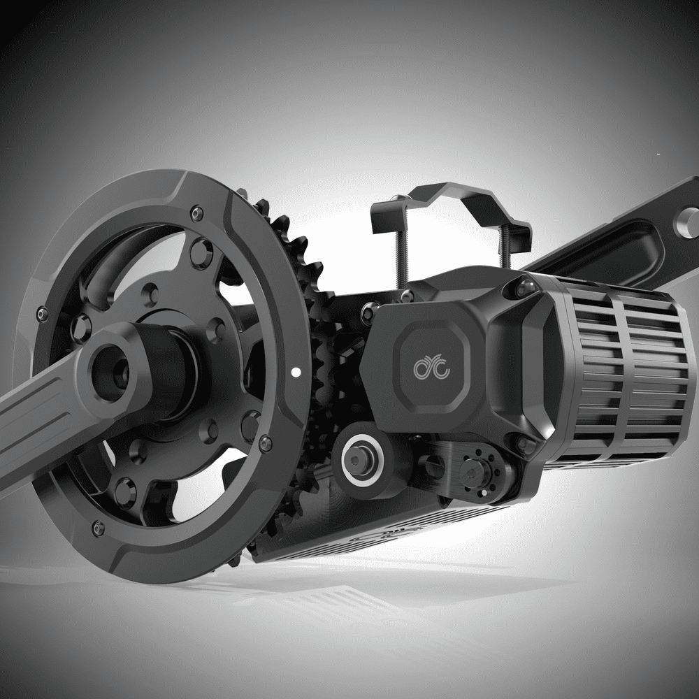 A black and white photo of an electric motor.