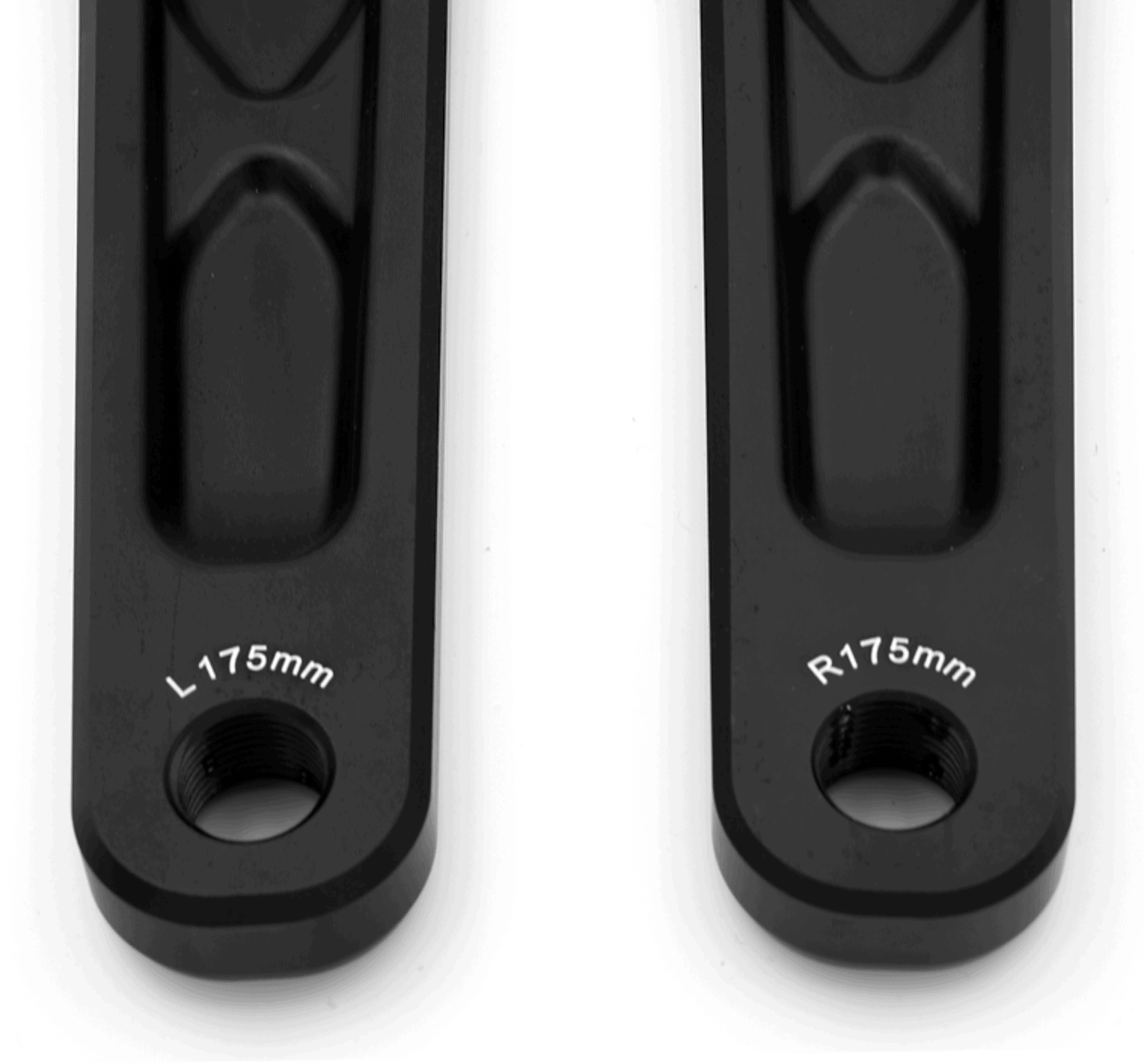 A pair of black handles with the words " l 1 7 5 mm ".