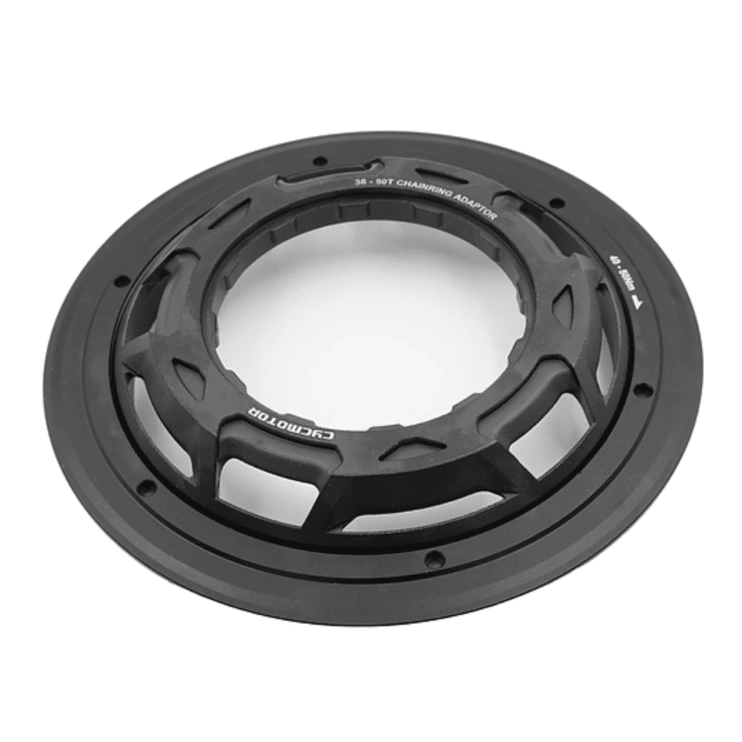 A black plastic ring with a white background